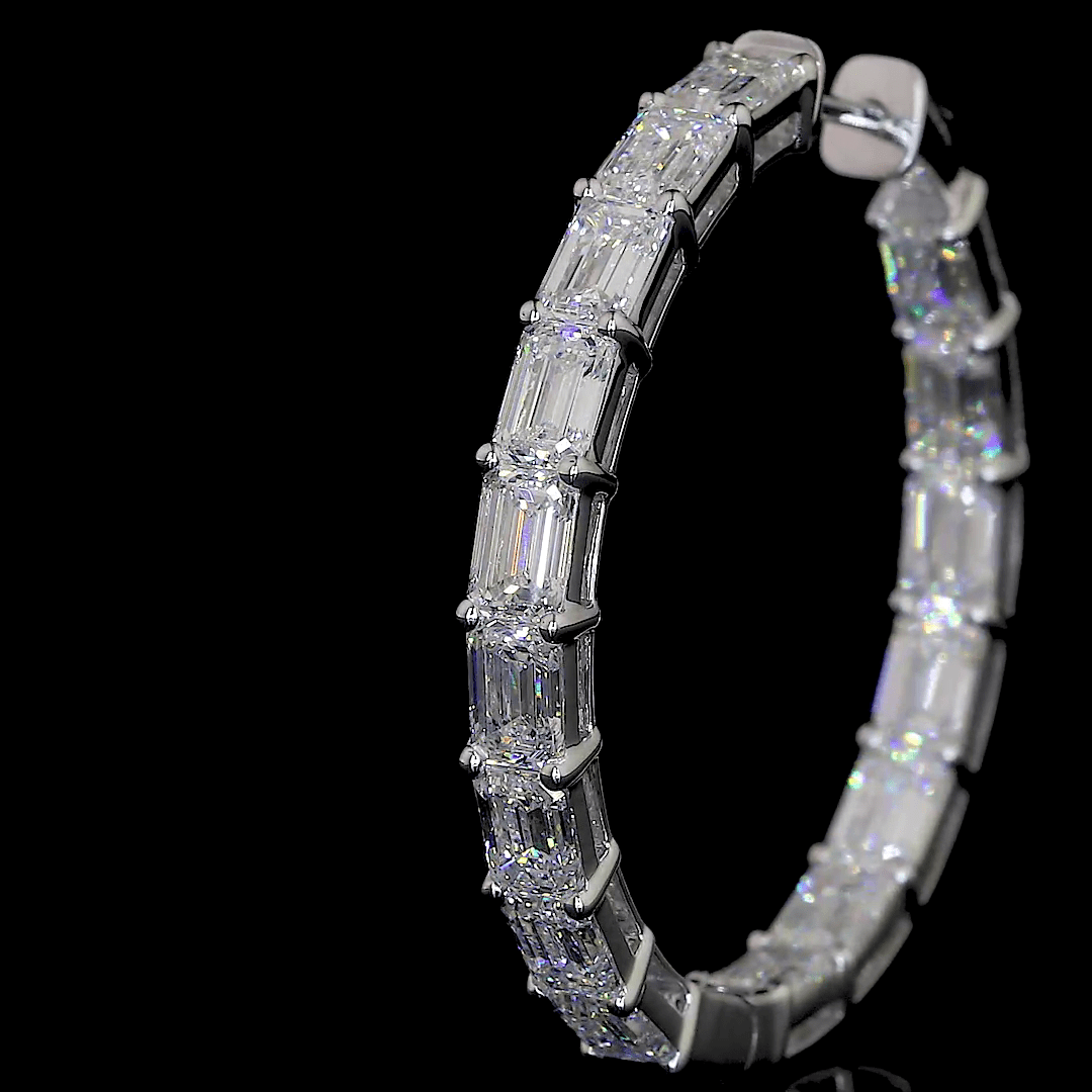 9.9 Carat Lab Grown Diamond Hoop Earrings