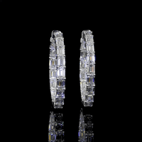 9.9 Carat Lab Grown Diamond Hoop Earrings