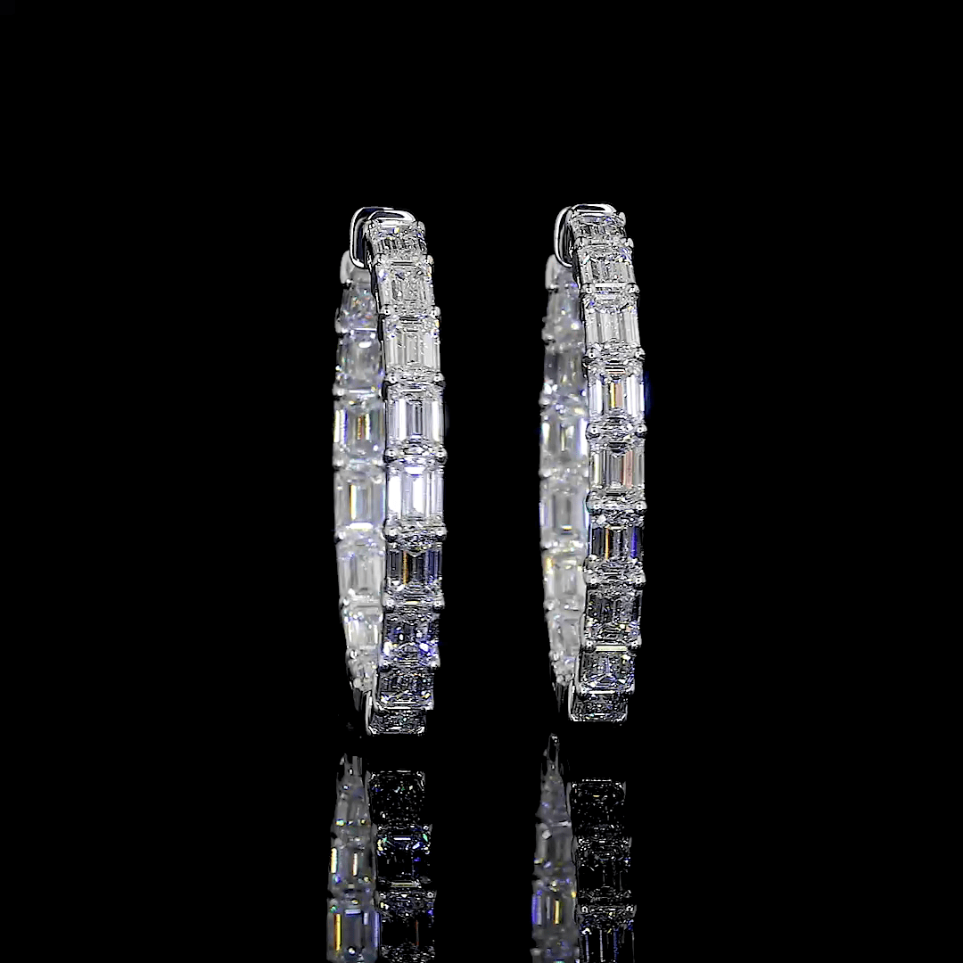 9.9 Carat Lab Grown Diamond Hoop Earrings