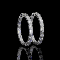 9.9 Carat Lab Grown Diamond Hoop Earrings