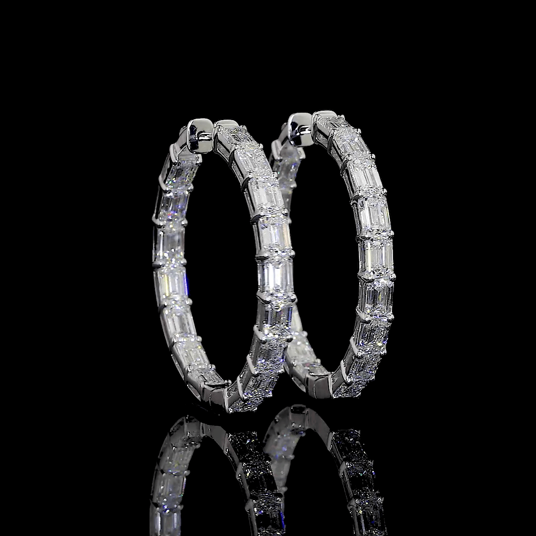 9.9 Carat Lab Grown Diamond Hoop Earrings