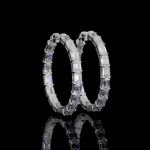 9.9 Carat Lab Grown Diamond Hoop Earrings