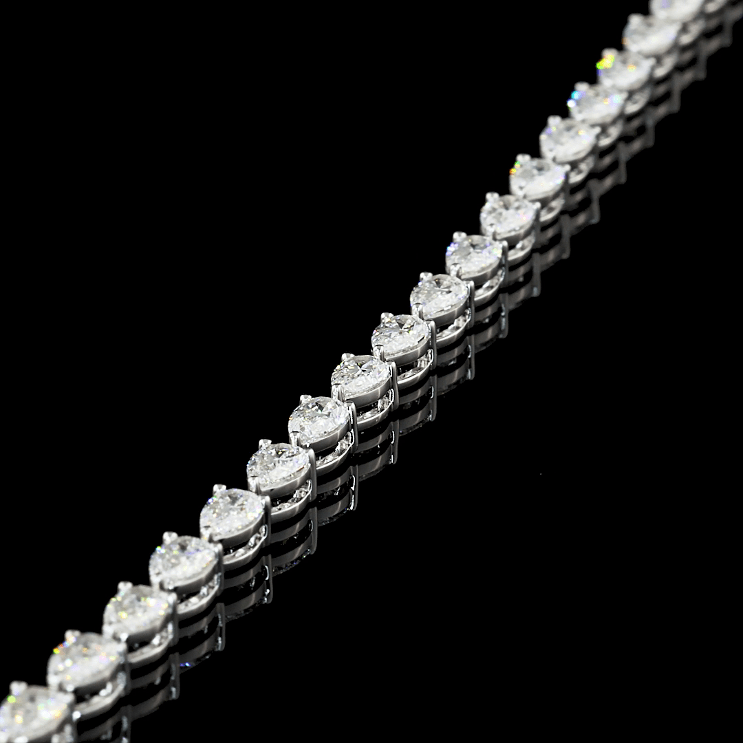 10 Carat Pear Lab Grown Diamond Tennis Necklace