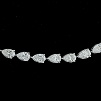 10 Carat Pear Lab Grown Diamond Tennis Necklace