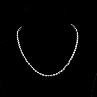 10 Carat Pear Lab Grown Diamond Tennis Necklace