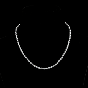 10 Carat Pear Lab Grown Diamond Tennis Necklace