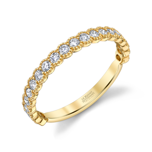 Round Diamond Halfway Band
