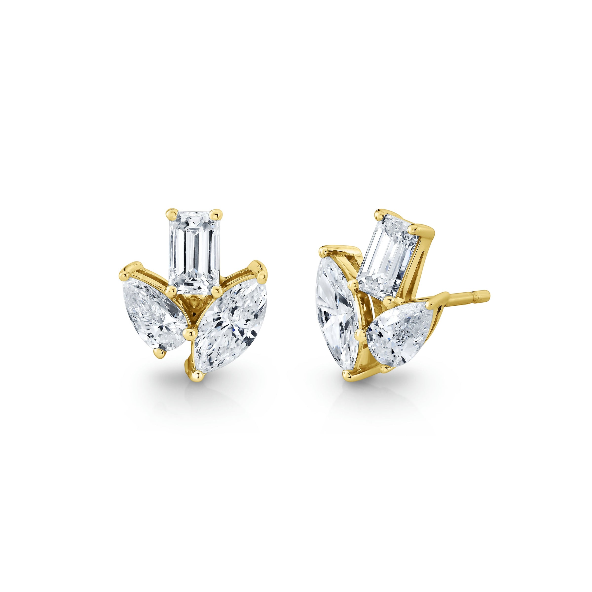 Multi Fancy Shape Diamond Stud Earrings