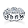 Round Diamond Eternity Band with Pavé Halo