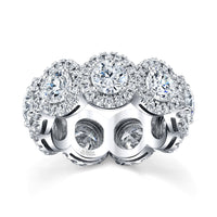 Round Diamond Eternity Band with Pavé Halo