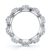 Round Diamond Eternity Band with Pavé Halo