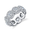 Round Diamond Eternity Band with Pavé Halo