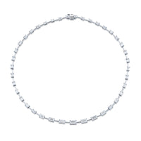 Graduated Emerald Cut Diamond Necklace