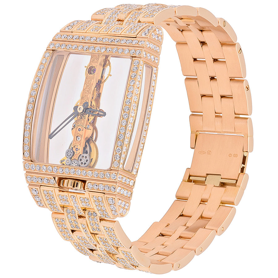 Corum Golden Bridge 18K Rose Gold & Diamonds Pice Unique Unisex Watch