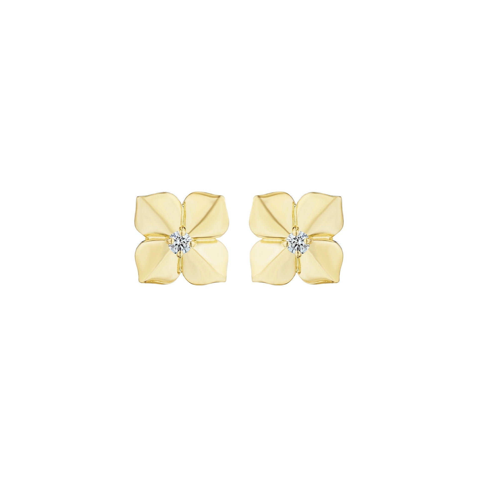 Petite High Polish Flower Stud Earrings