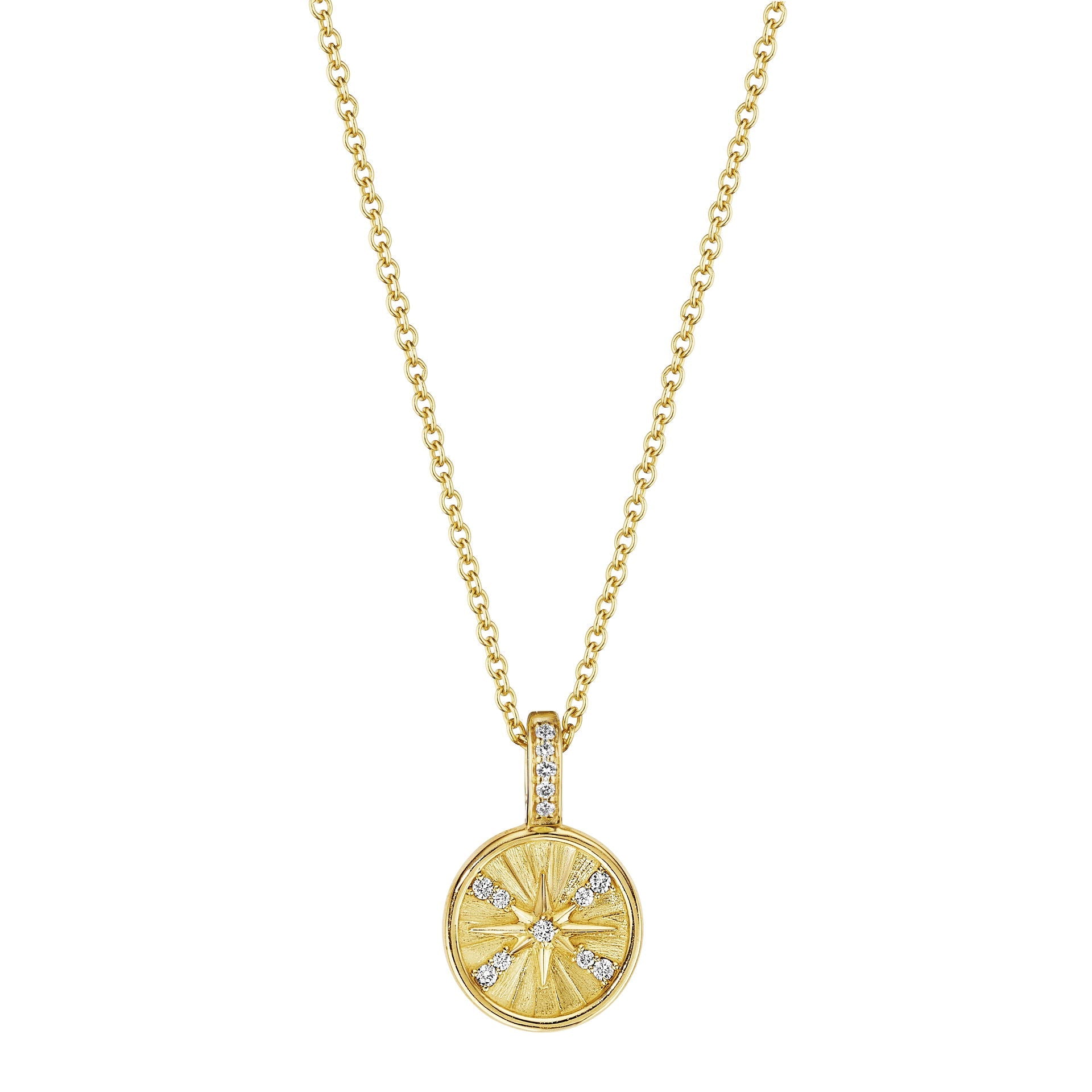 Petite Penny Round Starburst Necklace