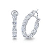 East West Oval Diamond Hoop Earrings