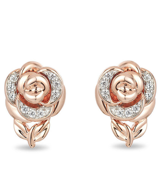 3- Piece Set Adjustable Rose Gold White Crystal Jewelry Set