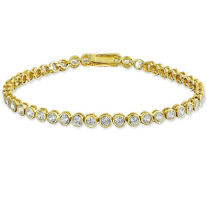 18K Gold Plating Circular Halo White Stone Bracelet