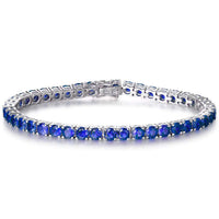 Gemstone Tennis Bracelet in 18K White Gold Plating - Multiple Options Available