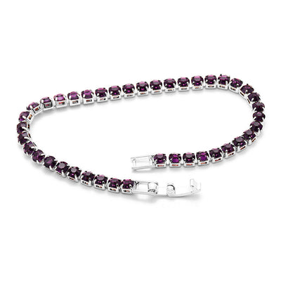 Gemstone Tennis Bracelet in 18K White Gold Plating - Multiple Options Available