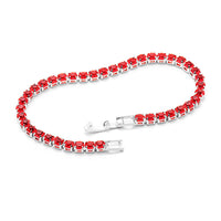 Gemstone Tennis Bracelet in 18K White Gold Plating - Multiple Options Available