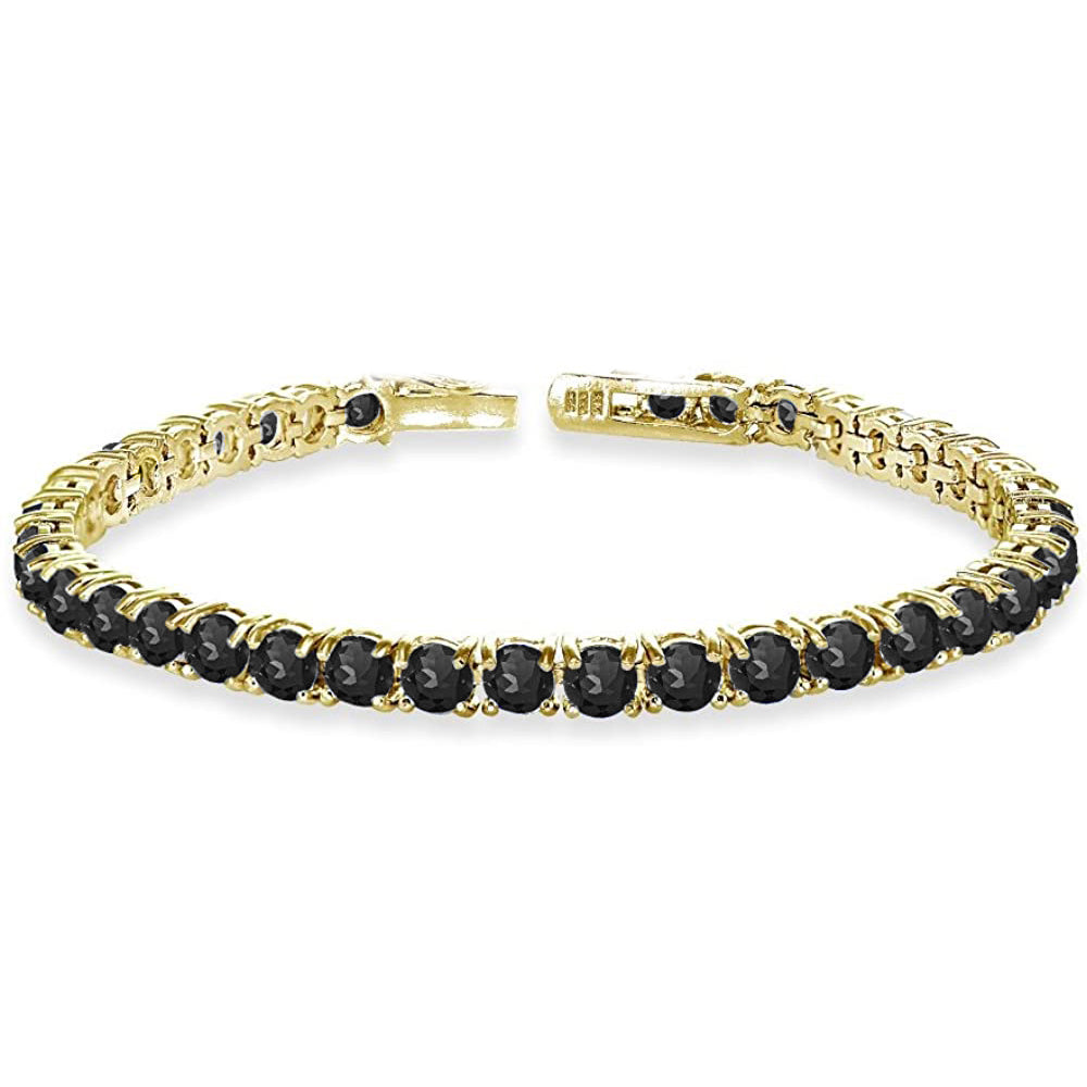 Gemstone Tennis Bracelet in 18K Gold Plating - 5 Options Available