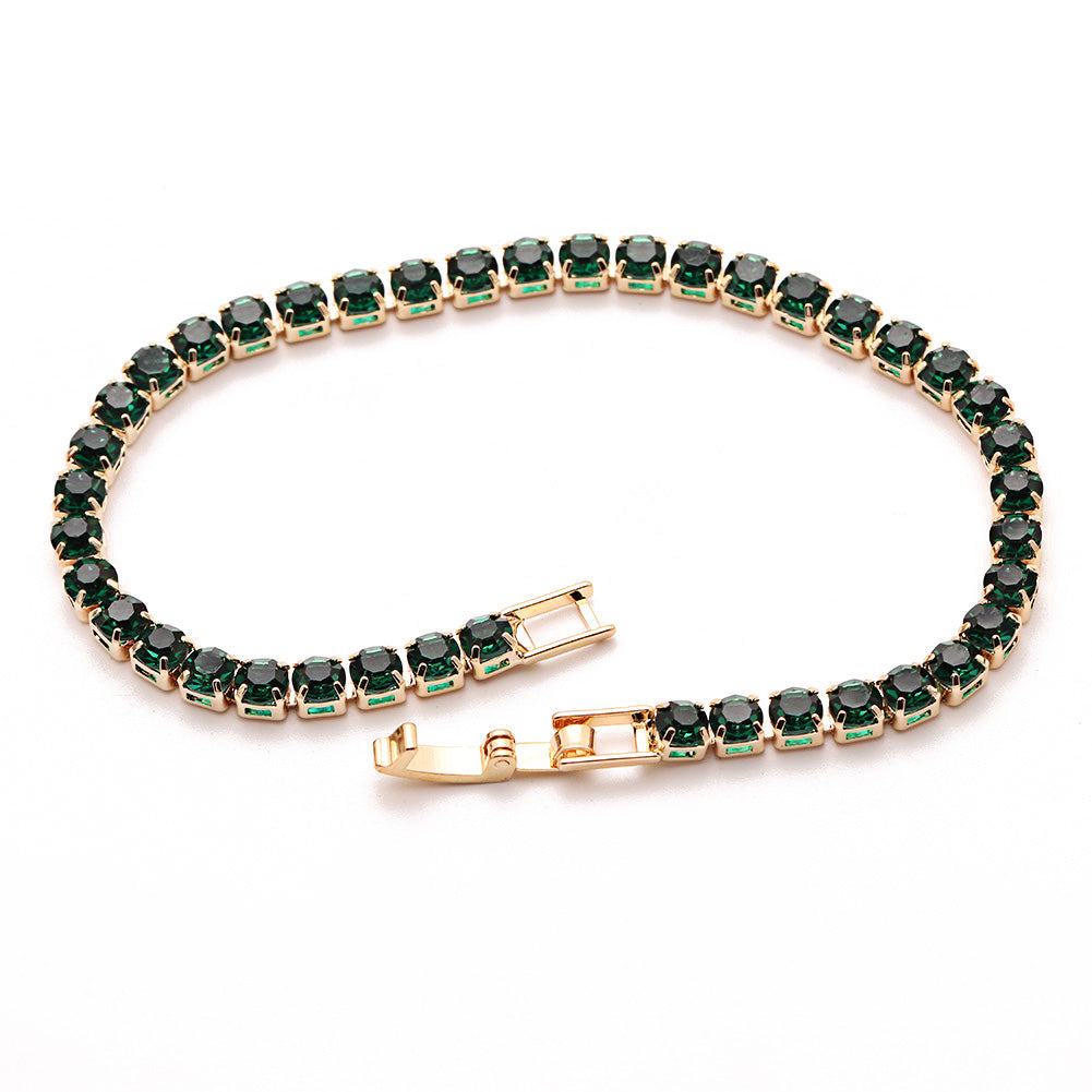Gemstone Tennis Bracelet in 18K Gold Plating - 5 Options Available