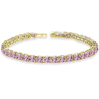 Gemstone Tennis Bracelet in 18K Gold Plating - 5 Options Available