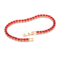 Gemstone Tennis Bracelet in 18K Gold Plating - 5 Options Available