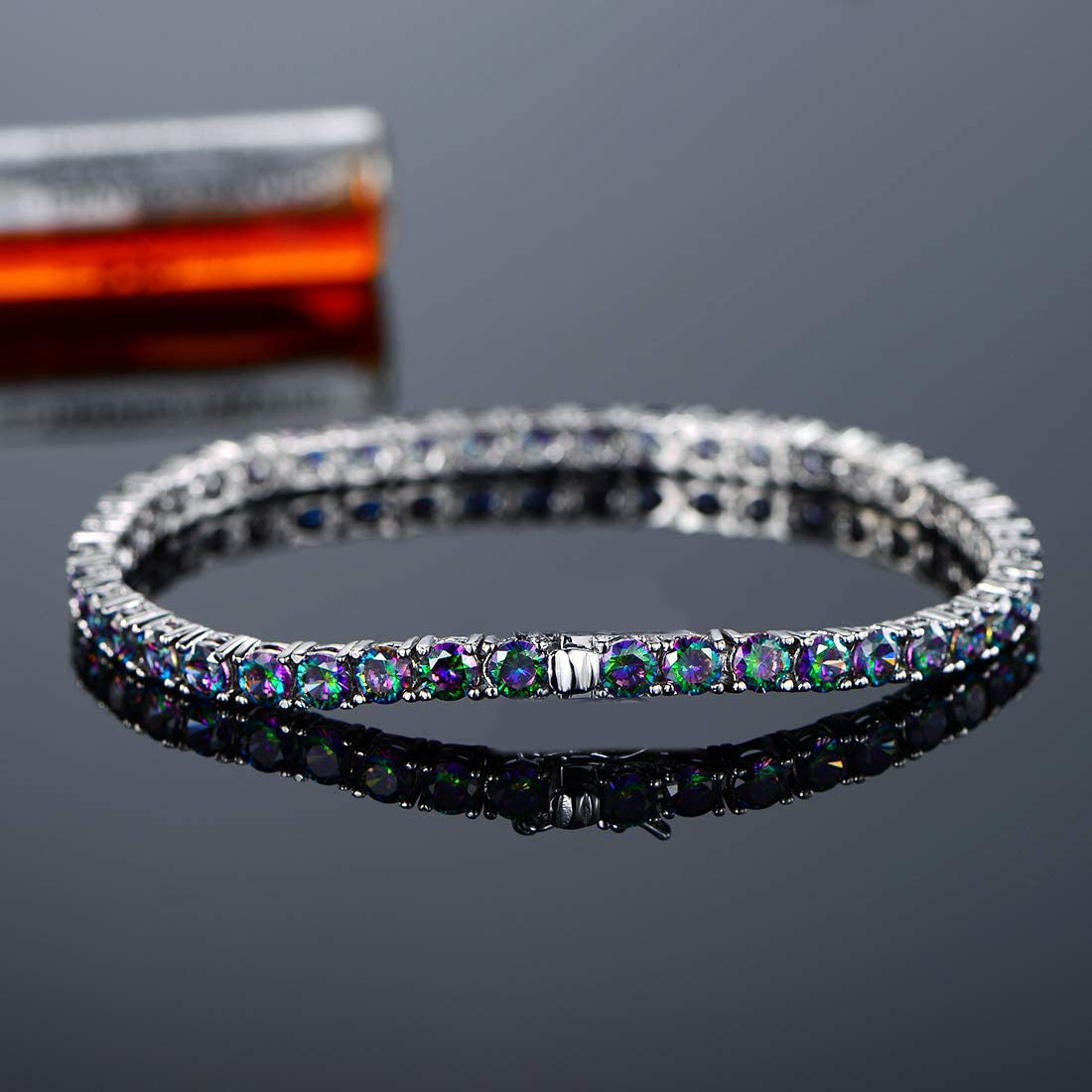 Mystic Topaz Gemstone Tennis Bracelet