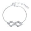 Infinity Pendant Bracelet with Swarovski Elements in 18K White Gold