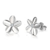 Swarovski Crystal Flower Stud Earring - 18K White Gold Plated