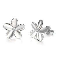 Swarovski Crystal Flower Stud Earring - 18K White Gold Plated