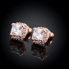 Pave Swarovski Elements Square Studs in 18K Rose Gold