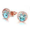 Periwrinkle Blue Swarovski Elements Studs in 18K Rose Gold