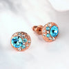 Periwrinkle Blue Swarovski Elements Studs in 18K Rose Gold