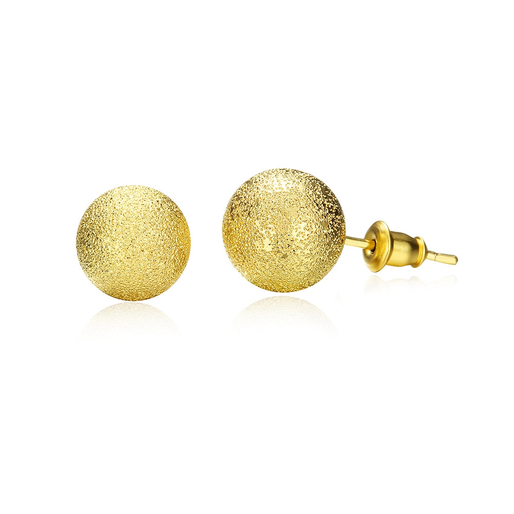 18K Gold Plating Glitter Stud Earrings