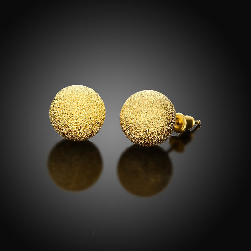 18K Gold Plating Glitter Stud Earrings