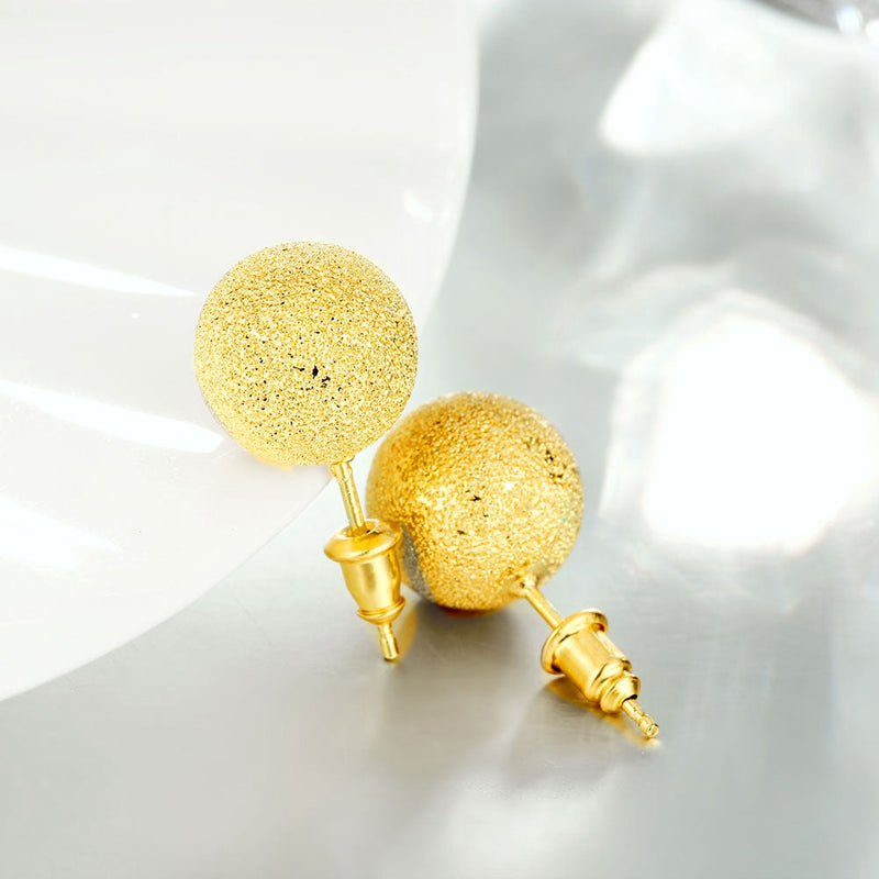 18K Gold Plating Glitter Stud Earrings