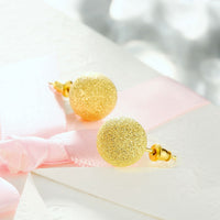 18K Gold Plating Glitter Stud Earrings