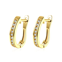 Thin Linin Swarovski Elements Earrings in 18K Gold