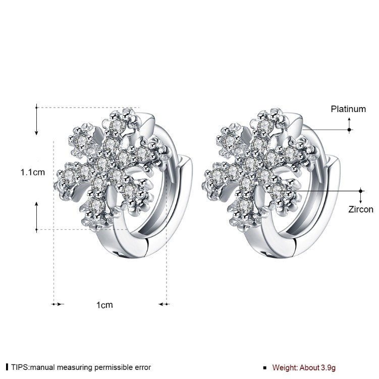 18K White Gold Plated Snow Flake Swarovski Huggie Earrings, Earring, Golden NYC Jewelry, Golden NYC Jewelry jewelryjewelry deals, swarovski crystal jewelry, groupon jewelry,, jewelry for mom,