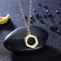 Swarovski Hectagon Pendant Necklace in 18K Gold