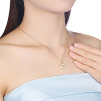 Swarovski Hectagon Pendant Necklace in 18K Gold