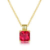 Ruby Princess Cut Classic Necklace in 18K Gold Gemstone