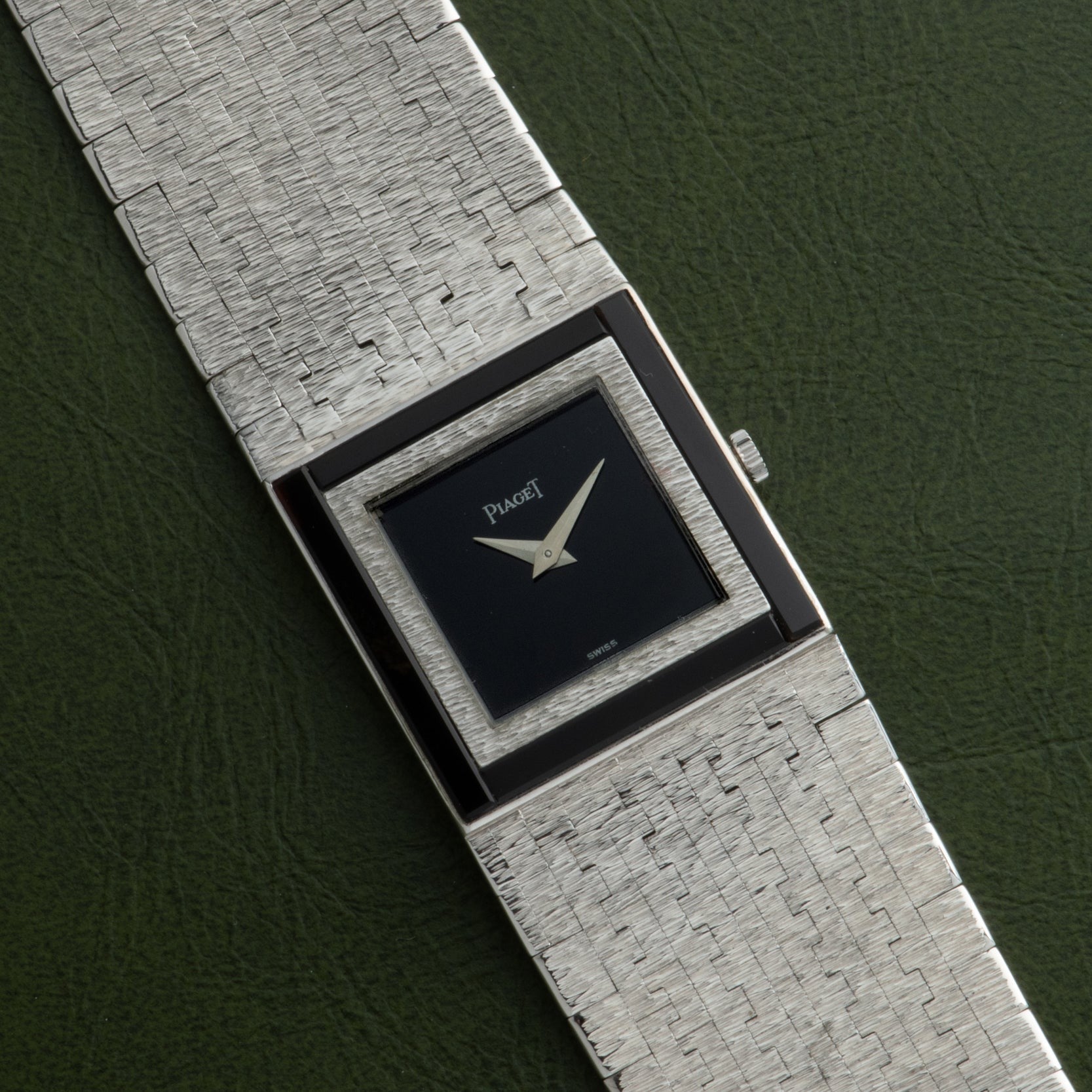 White Gold 'Onyx' Dress Watch