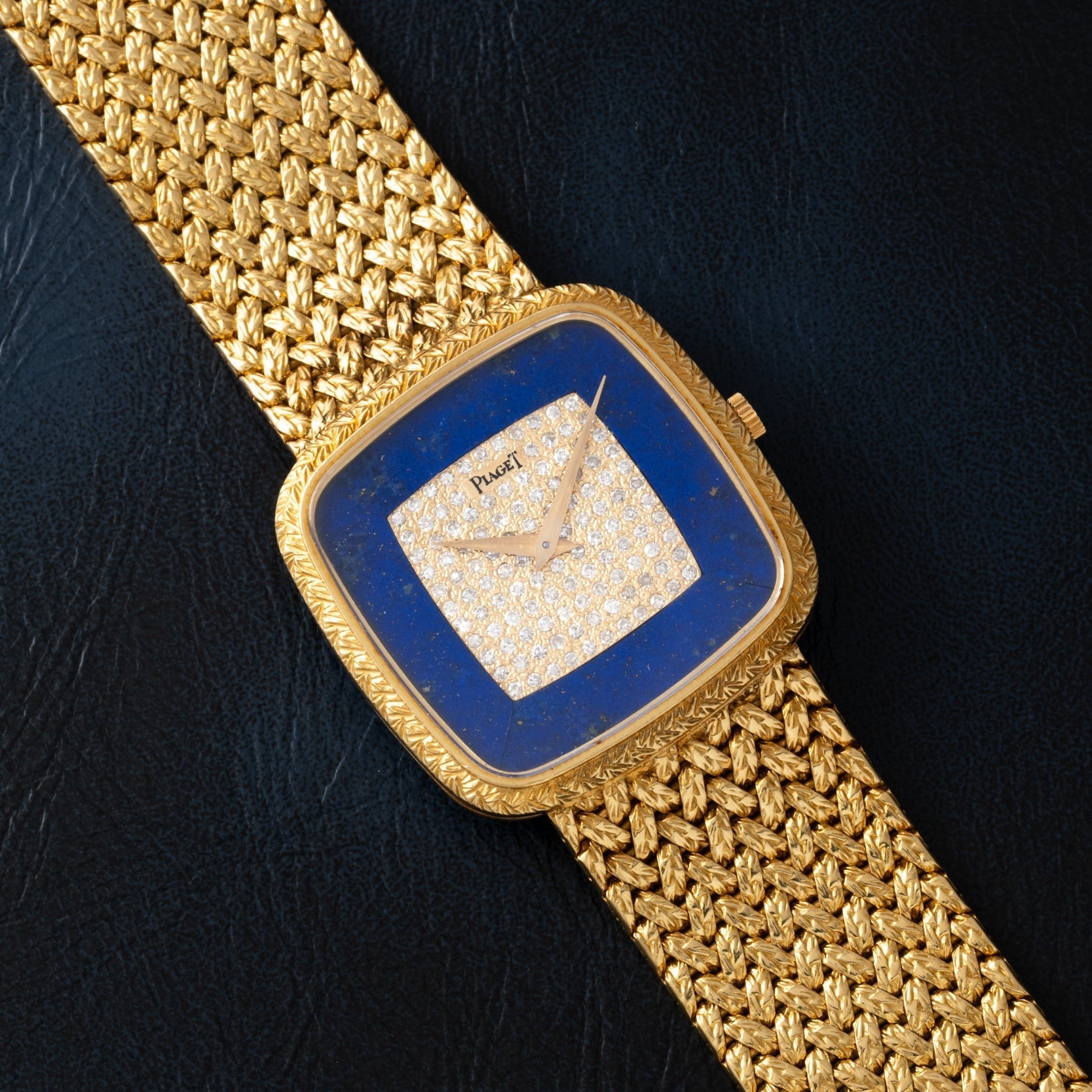 Pave 'Lapis Lazuli' Dress Watch