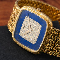 Pave 'Lapis Lazuli' Dress Watch