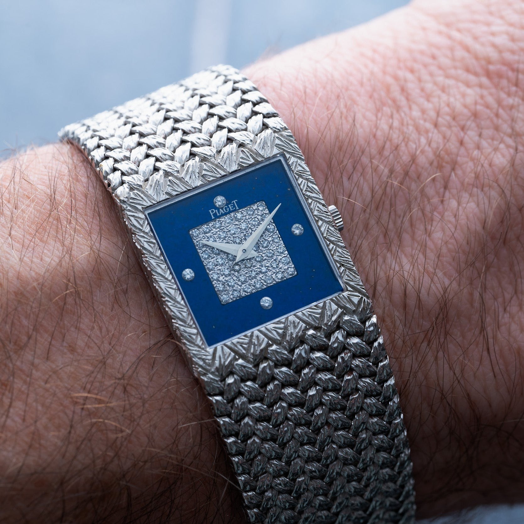Tradition 'Lapis Lazuli' Diamond Dress Watch